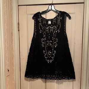 Midnight Velvet Black Lace Top